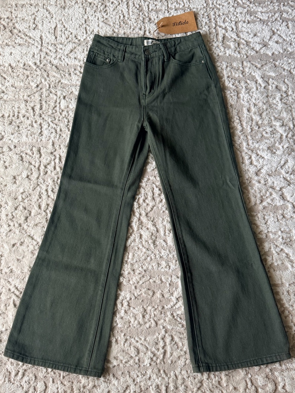 Listicle Olive Green Wide-Leg Jeans